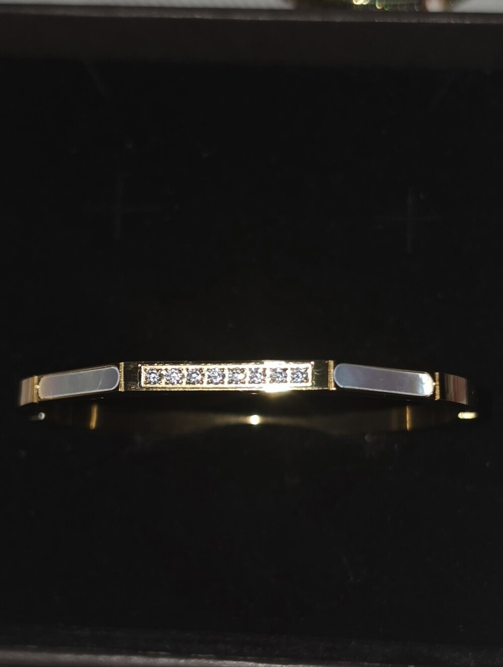 Gold-Tone Crystal Accent Women’s Bangle Bracelet